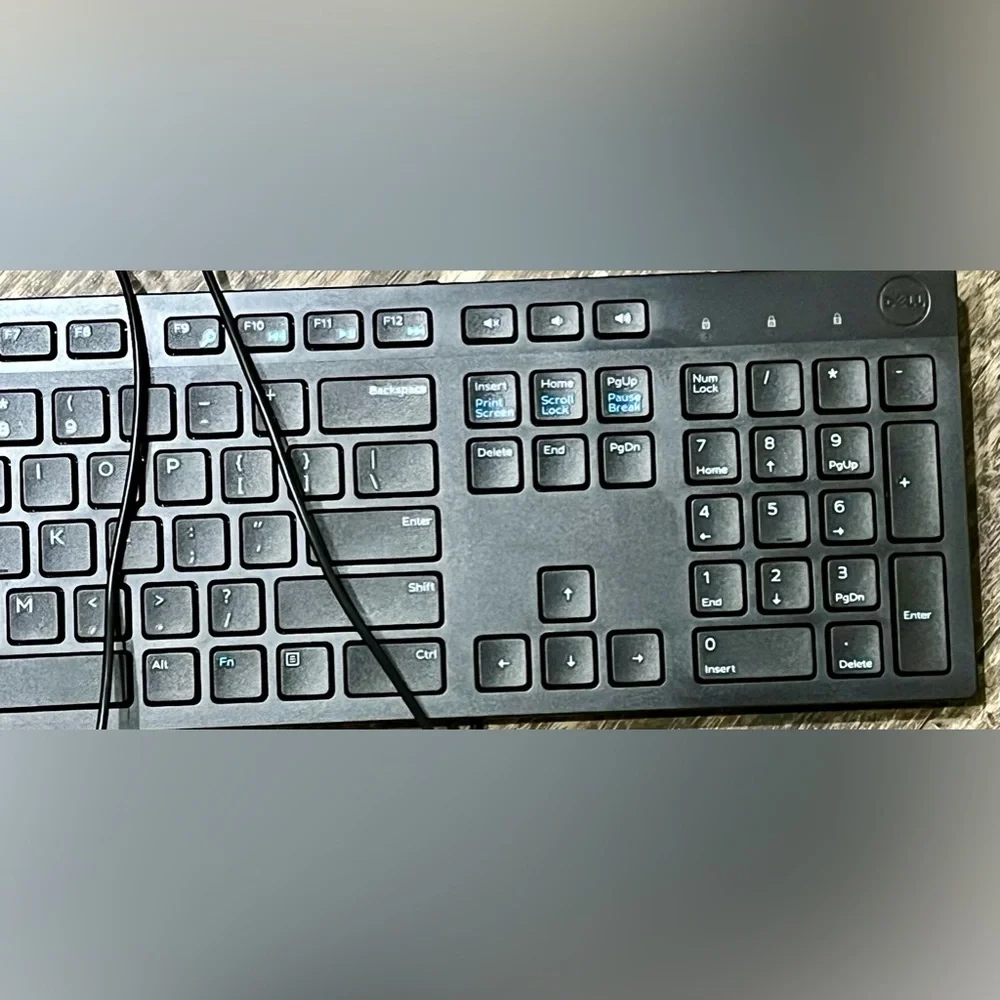 Genuine Dell USB Wired PC Computer Black Slim Keyboard